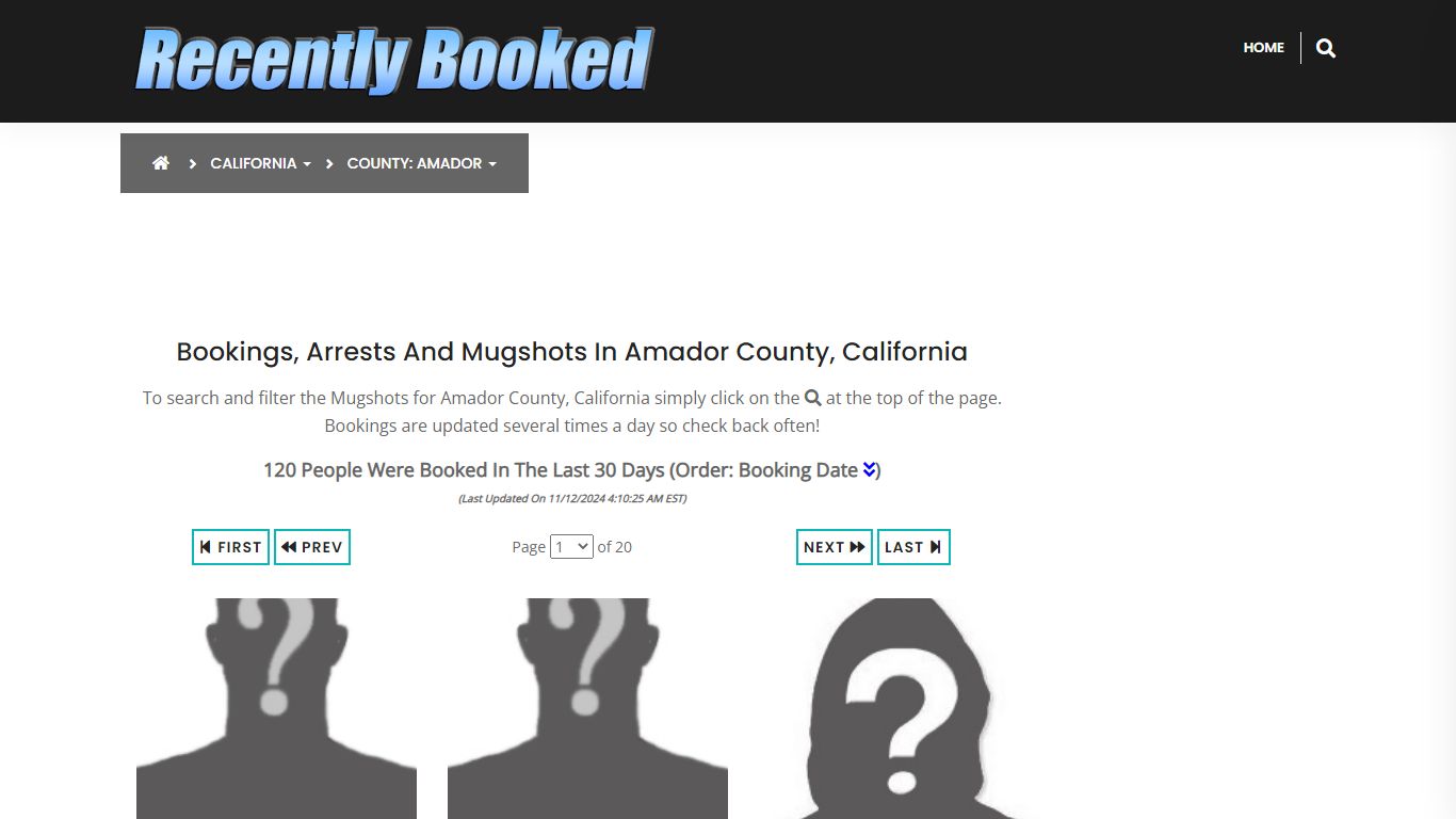 Bookings, Arrests and Mugshots in Amador County, California